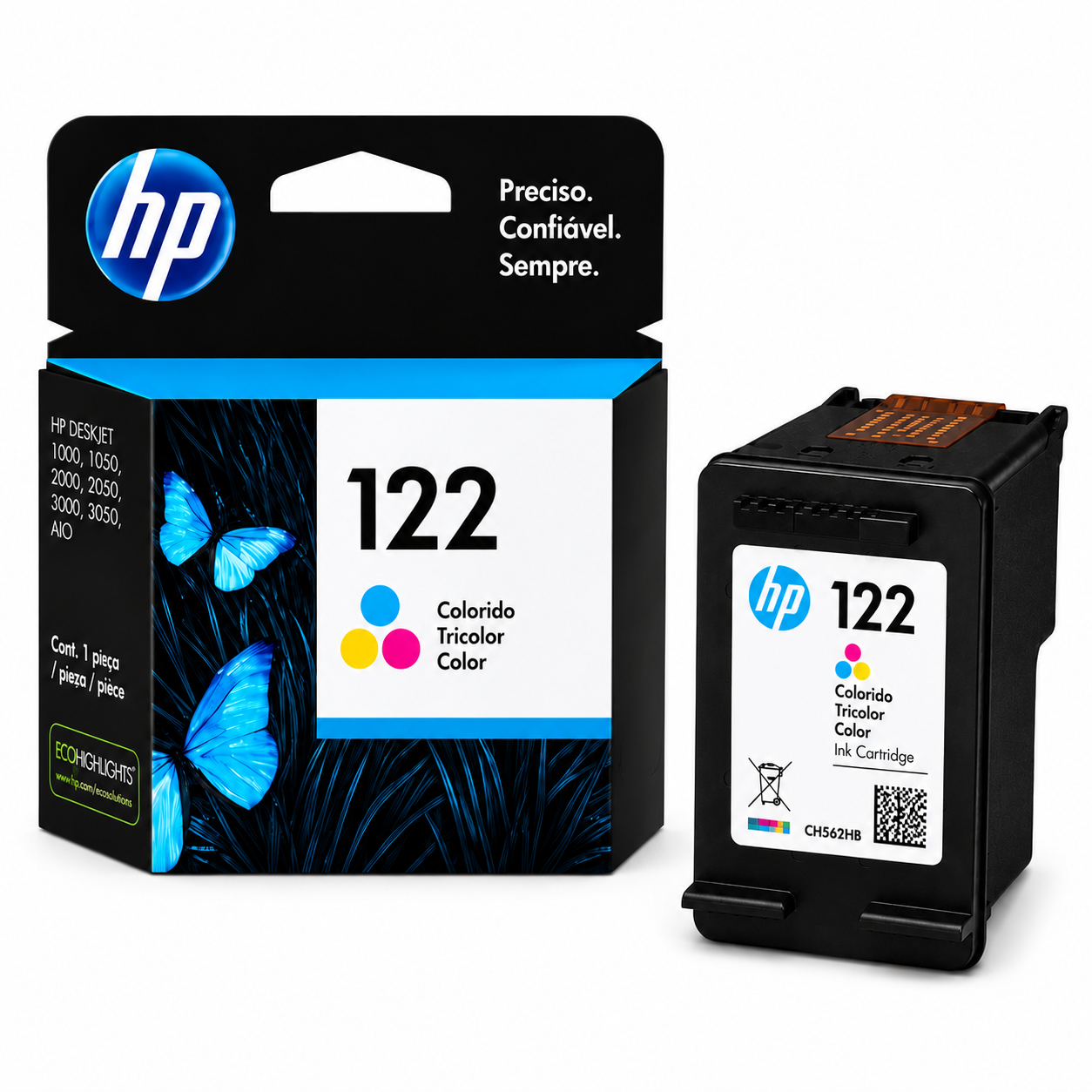 Tinteiro HP 122 Tricolor CH562HB