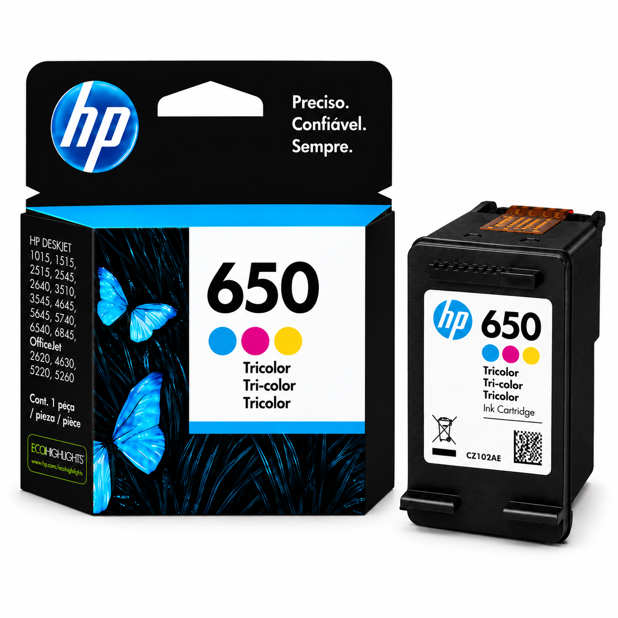 Tinteiro HP 650 Tricolor CZ102AE