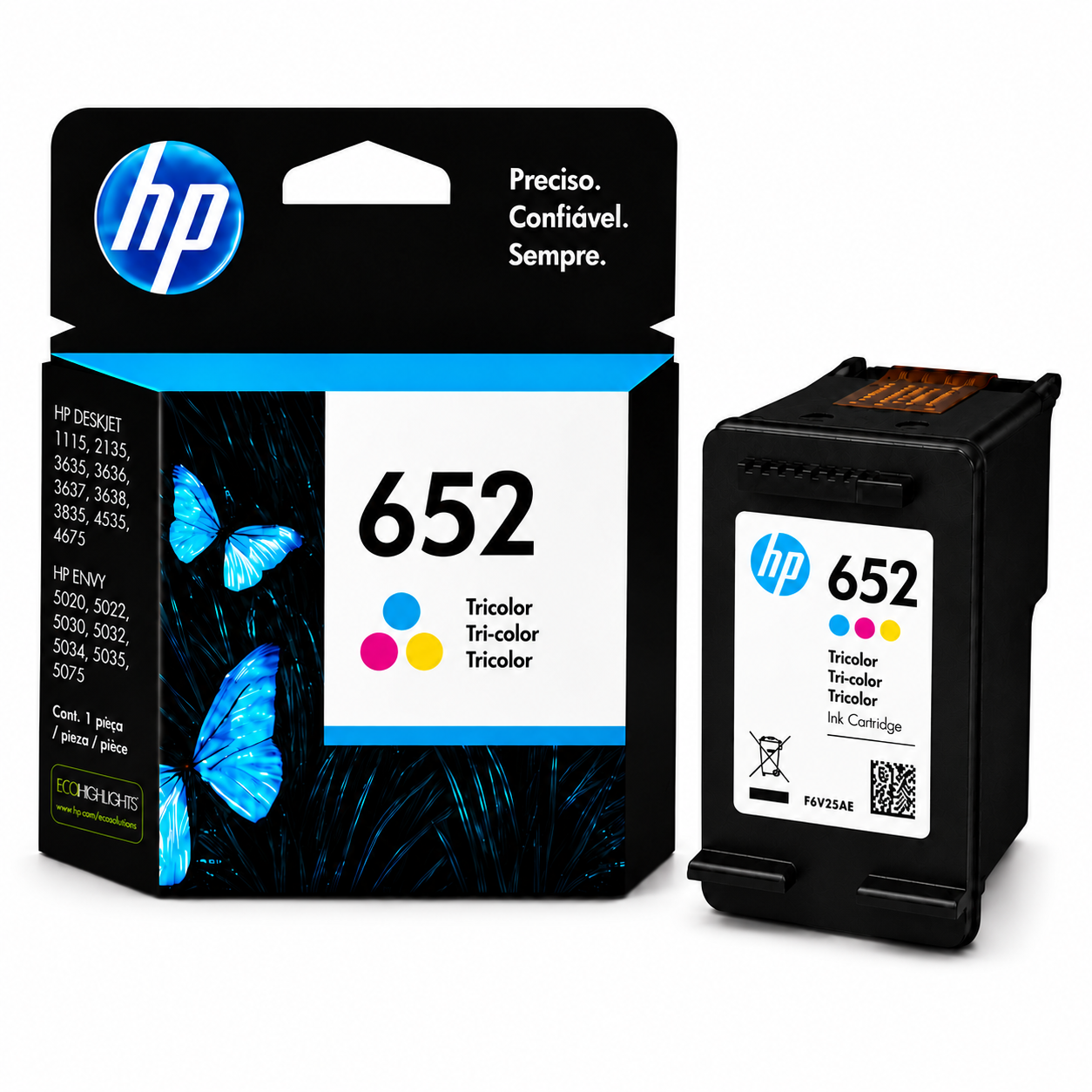Tinteiro HP 652 Tricolor F6V24AE