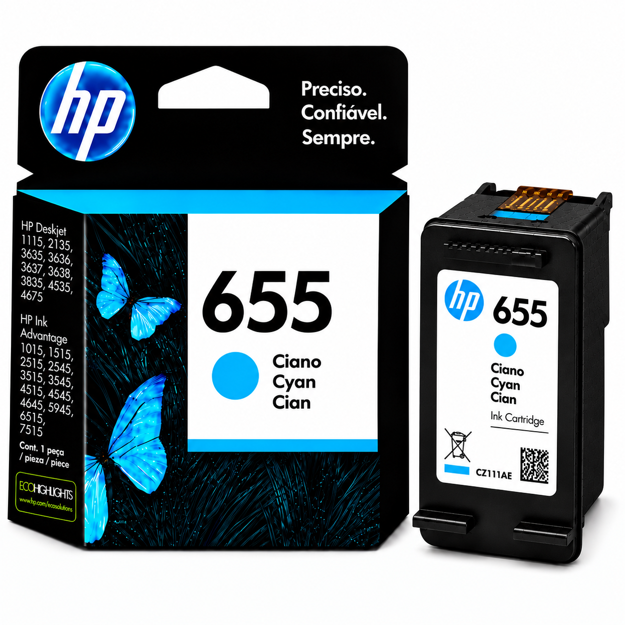 Tinteiro HP 655 Cyan CZ110AE