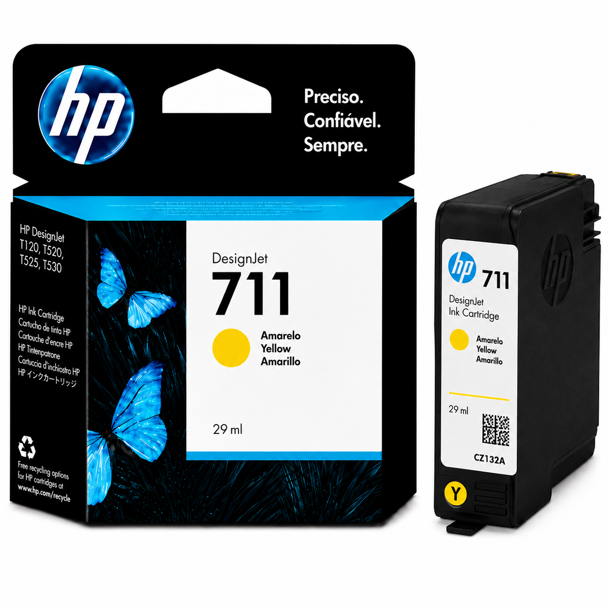 Tinteiro HP 711 Amarelo CZ132A