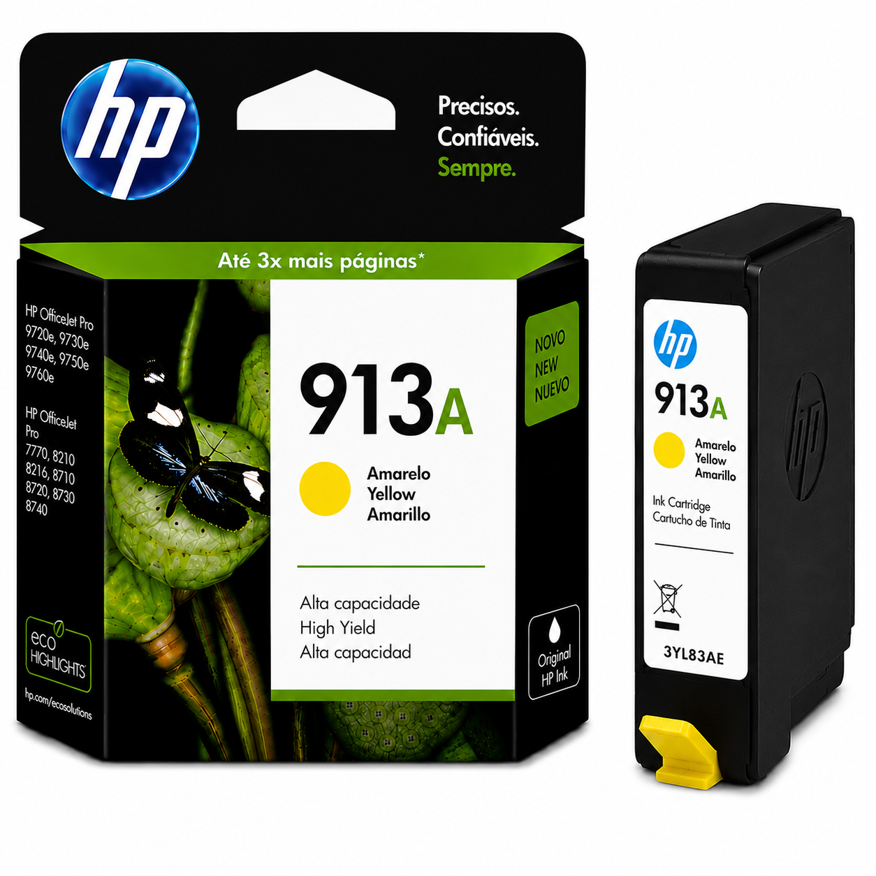 Tinteiro HP 913A Amarelo F6T79AE