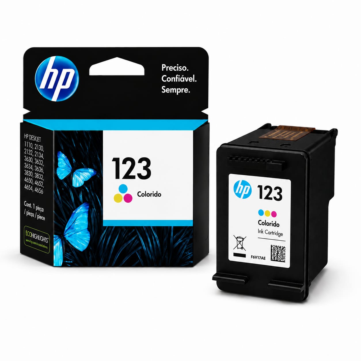 Tinteiro HP 123 Tricolor F6V16AE